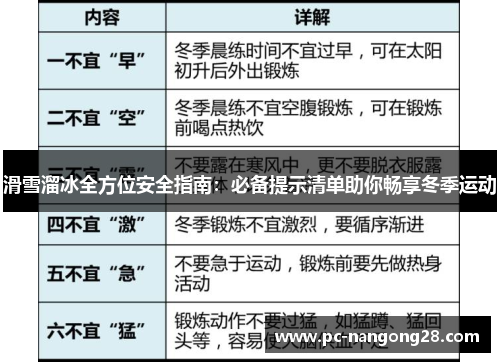 滑雪溜冰全方位安全指南：必备提示清单助你畅享冬季运动